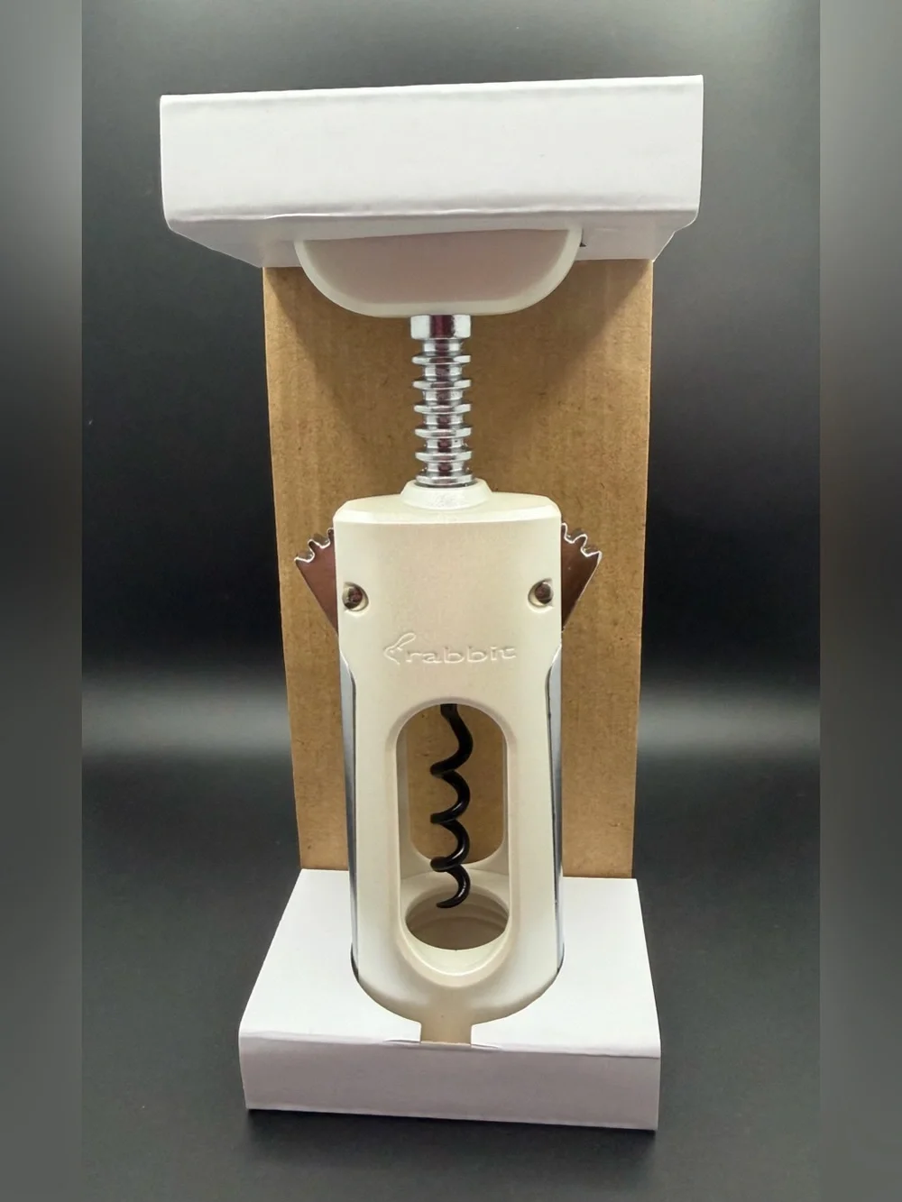 Rabbit White Wing Corkscrew with Built-In Bottle Opener
